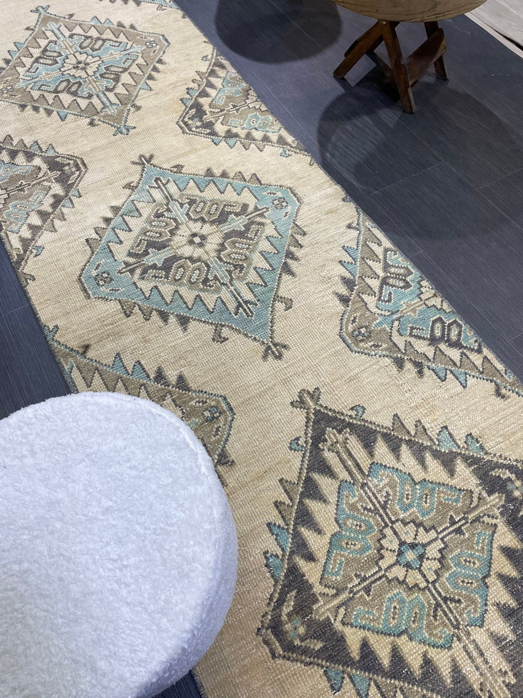 Beige Turkish Runner Rug 2' 7" x 12' 4" Hand-Knotted view
