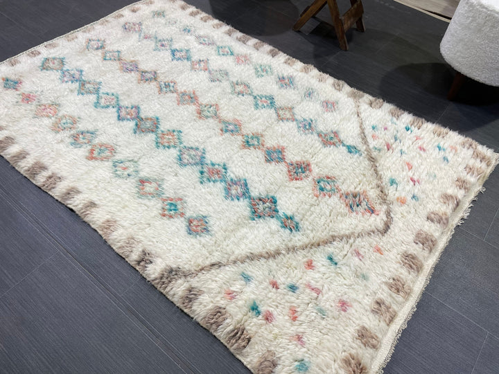 Tan Turkish Vintage Rug 3' 5" x 5' 4" Hand-Knotted