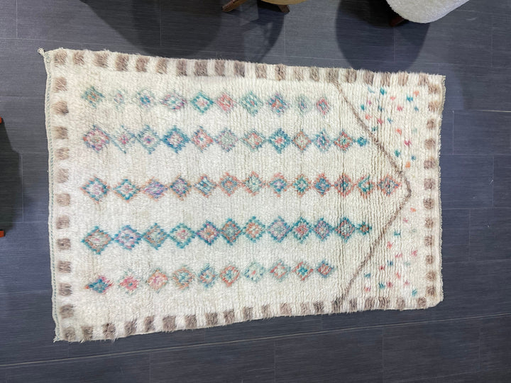 Tan Turkish Vintage Rug 3' 5" x 5' 4" Hand-Knotted field