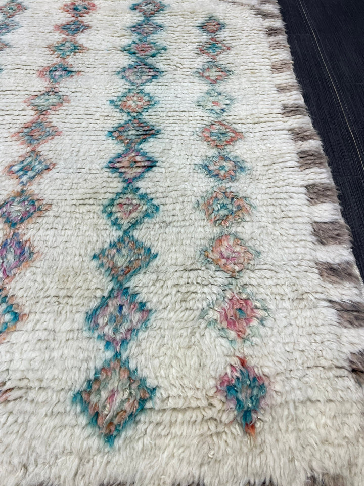 Tan Turkish Vintage Rug 3' 5" x 5' 4" Hand-Knotted view 9