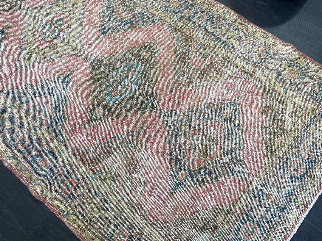 Beige Turkish Runner Rug 4' 10" x 11' 2" Hand-Knotted field