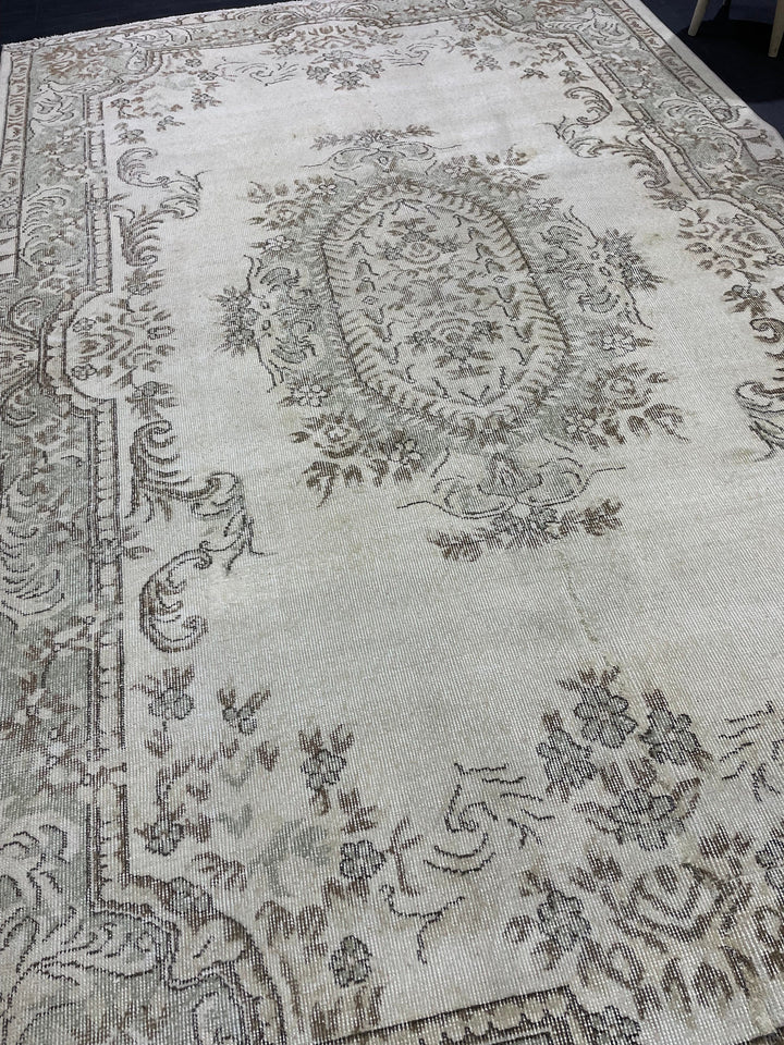 Beige Turkish Runner Rug 6' 5" x 10' Hand-Knotted view