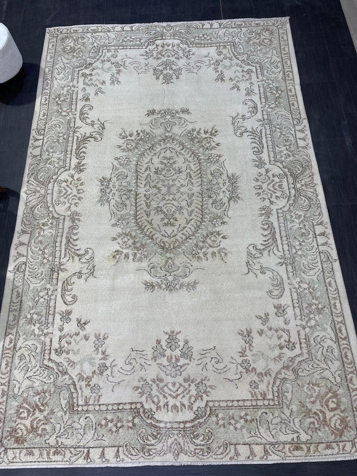 Beige Turkish Runner Rug 6' 5" x 10' Hand-Knotted view 9