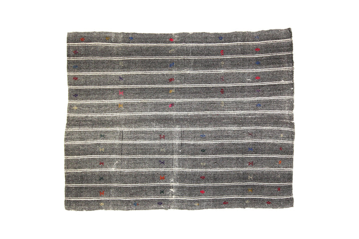 Gray Kilim Rug 5' 7" x 7' 1" | No. VR22977