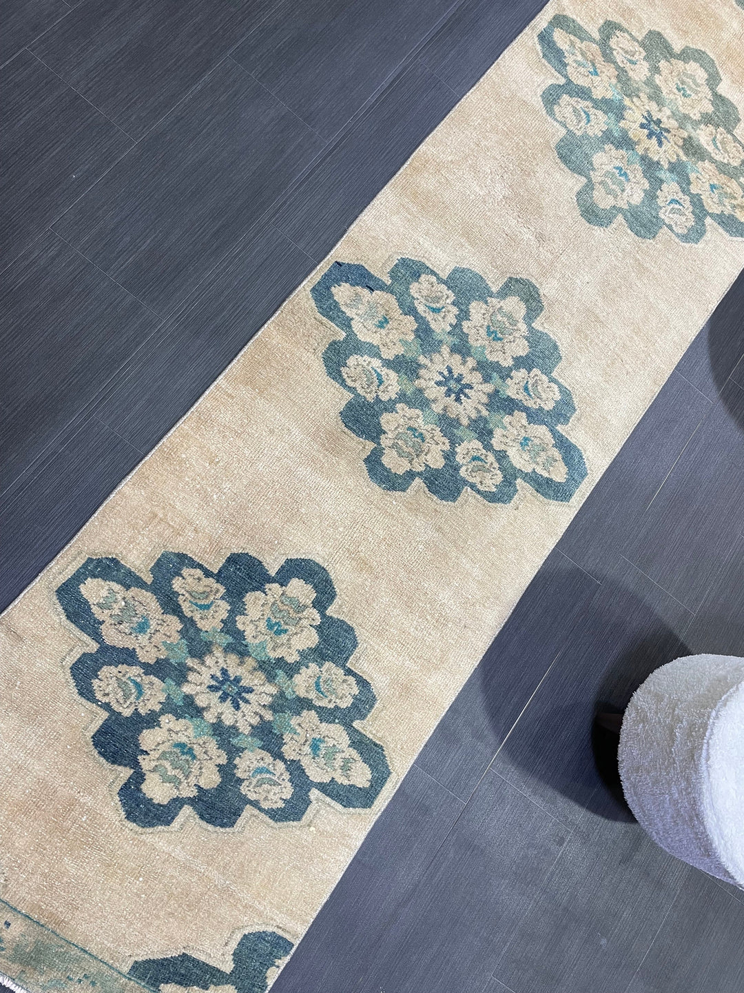 Beige Turkish Runner Rug 2' 4" x 13' 1" Hand-Knotted view