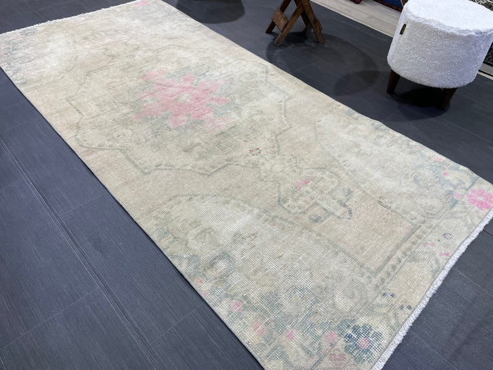 Rust Turkish Oushak Rug 3' 3" x 7' 2" Hand-Knotted