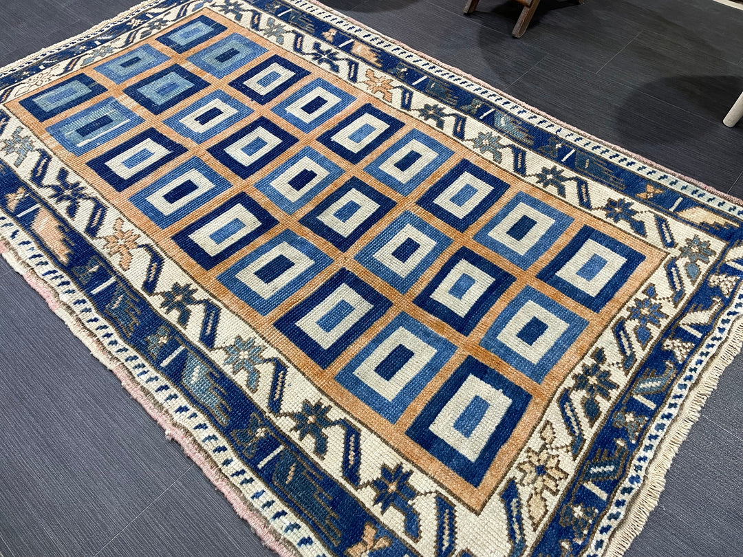 Rust Turkish Runner Rug 3' 3" x 5' 2" Hand-Knotted