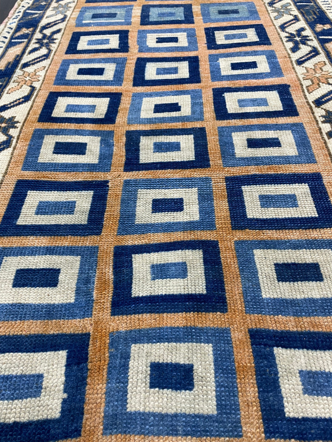 Rust Turkish Runner Rug 3' 3" x 5' 2" Hand-Knotted reverse