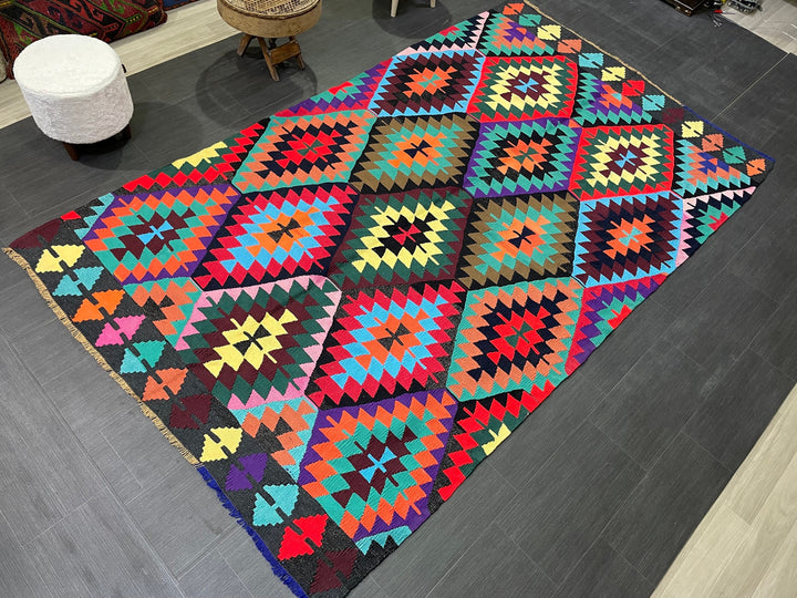 Rust Turkish Runner Rug 5' 7" x 9' 4" Hand-Knotted view 9