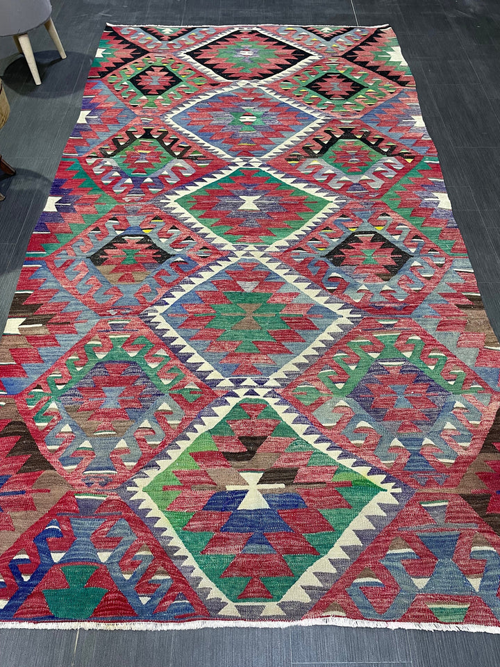 Rust Turkish Runner Rug 5' 1" x 9' 4" Hand-Knotted pattern