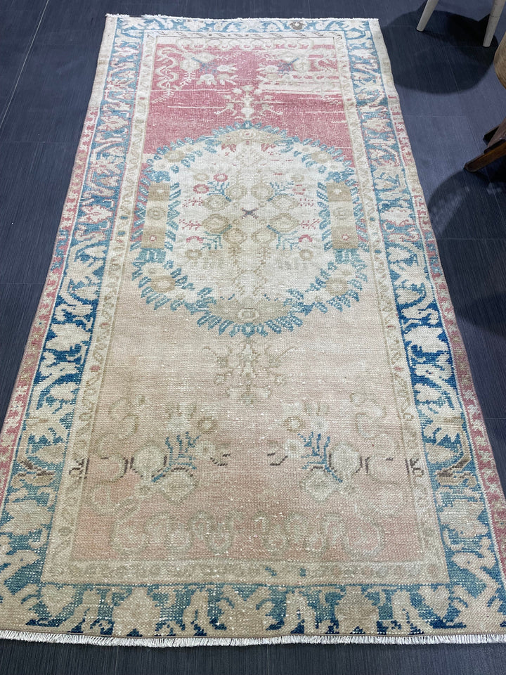 Rust Turkish Runner Rug 3' 3" x 6' 4" Hand-Knotted detail