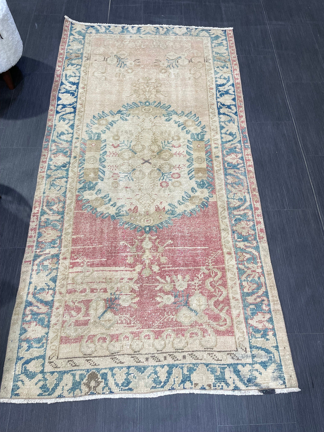 Rust Turkish Runner Rug 3' 3" x 6' 4" Hand-Knotted border