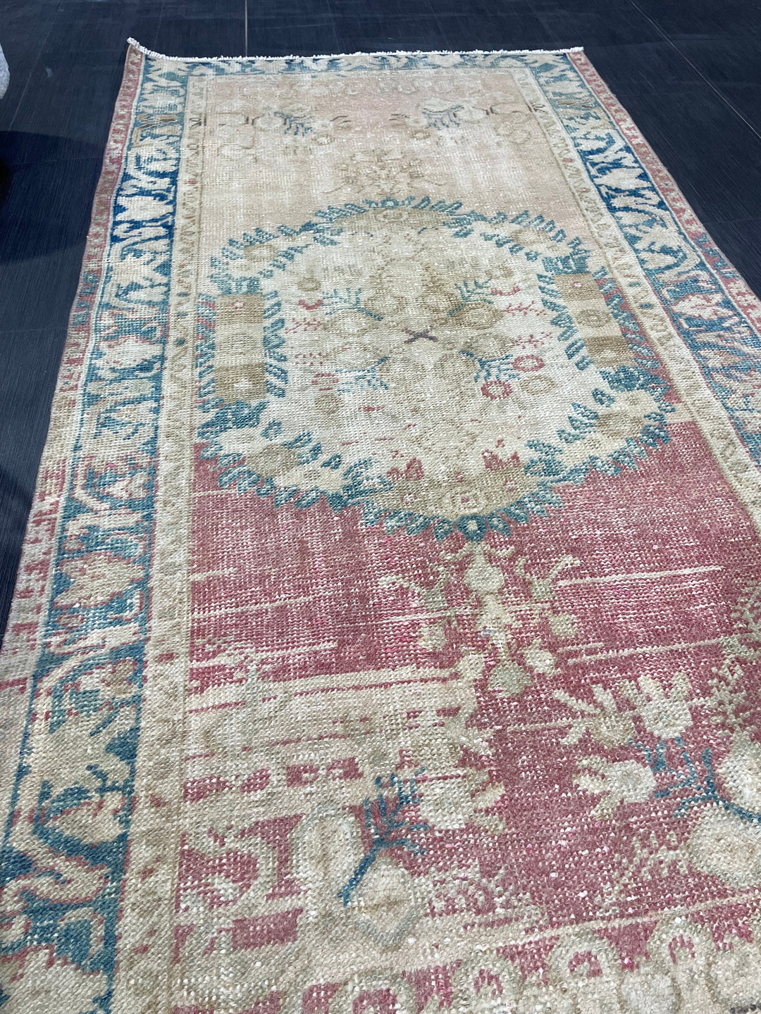 Rust Turkish Runner Rug 3' 3" x 6' 4" Hand-Knotted field