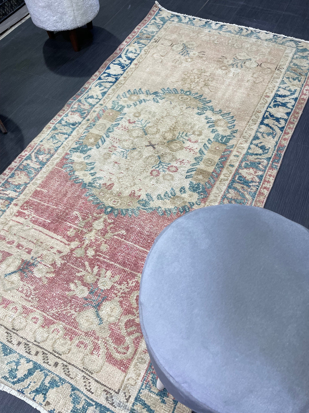 Rust Turkish Runner Rug 3' 3" x 6' 4" Hand-Knotted texture