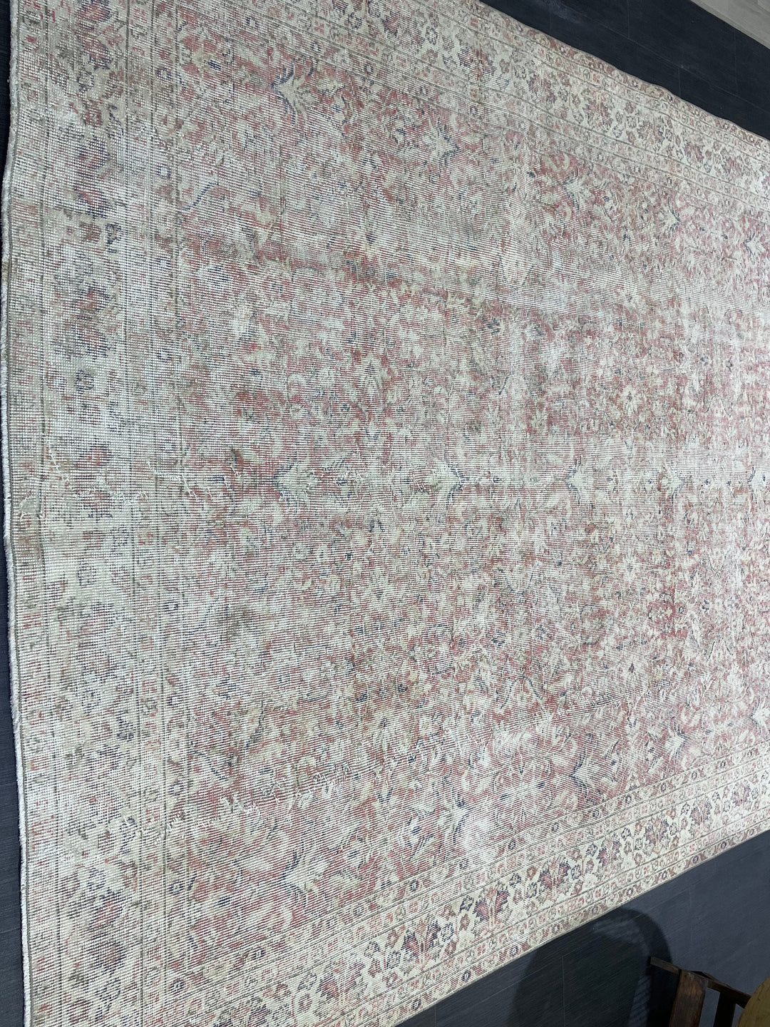 Beige Turkish Oushak Rug 6' 8" x 9' 10" Hand-Knotted | No. WR28391