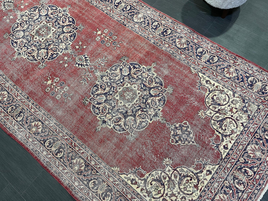 Beige Turkish Runner Rug 4' 10" x 12' 10" Hand-Knotted view