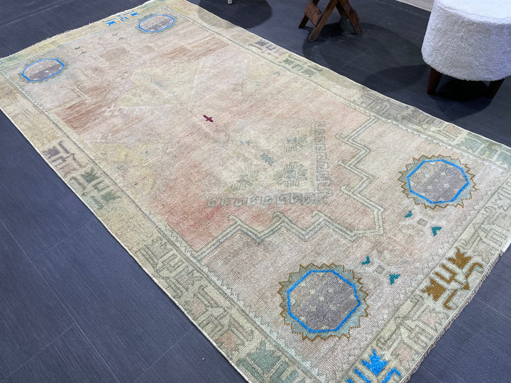 Turkish Oushak Rug 3' 10" x 7' 3" Hand-Knotted