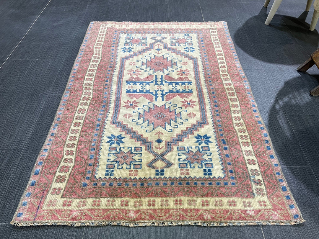 Rust Turkish Runner Rug 2' 6" x 3' 8" Hand-Knotted