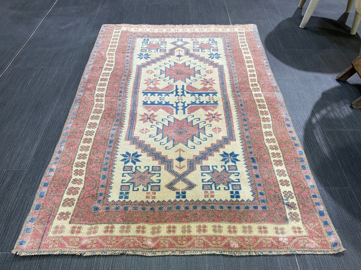 Rust Turkish Runner Rug 2' 6" x 3' 8" Hand-Knotted