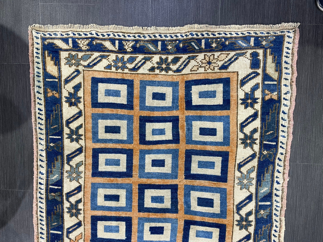 Rust Turkish Runner Rug 3' 3" x 5' 2" Hand-Knotted pattern