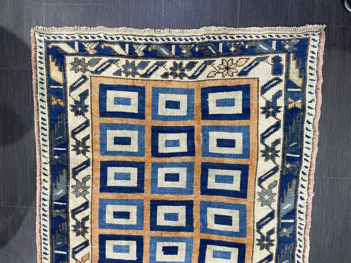 Rust Turkish Runner Rug 3' 3" x 5' 2" Hand-Knotted pattern