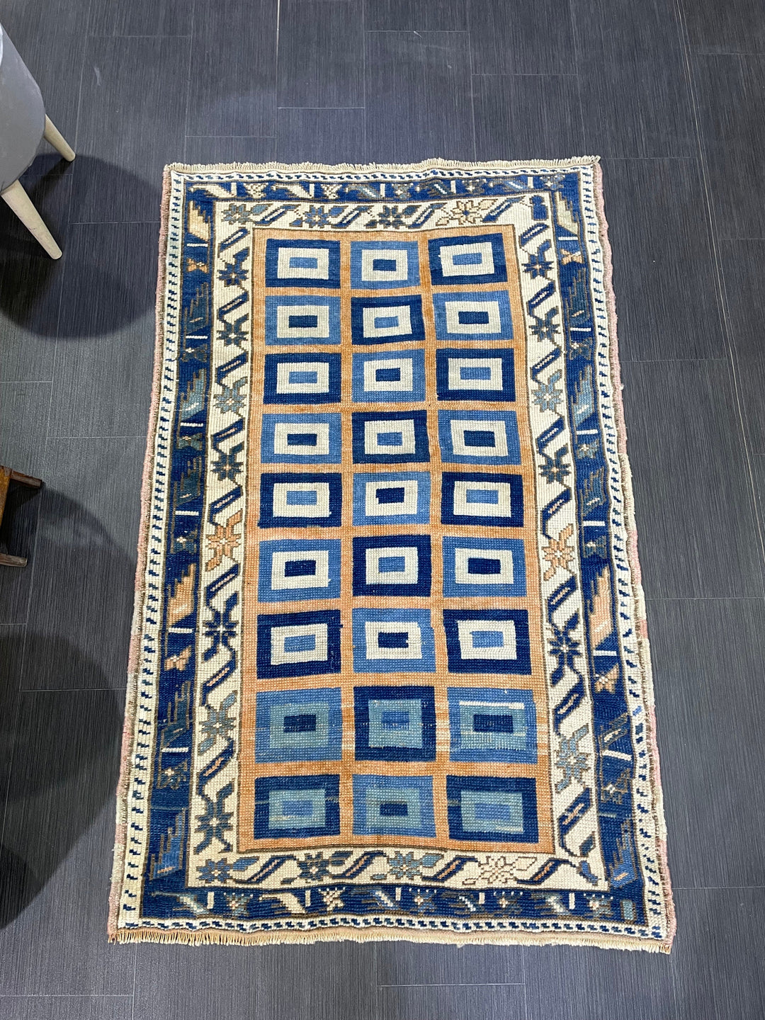 Rust Turkish Runner Rug 3' 3" x 5' 2" Hand-Knotted field