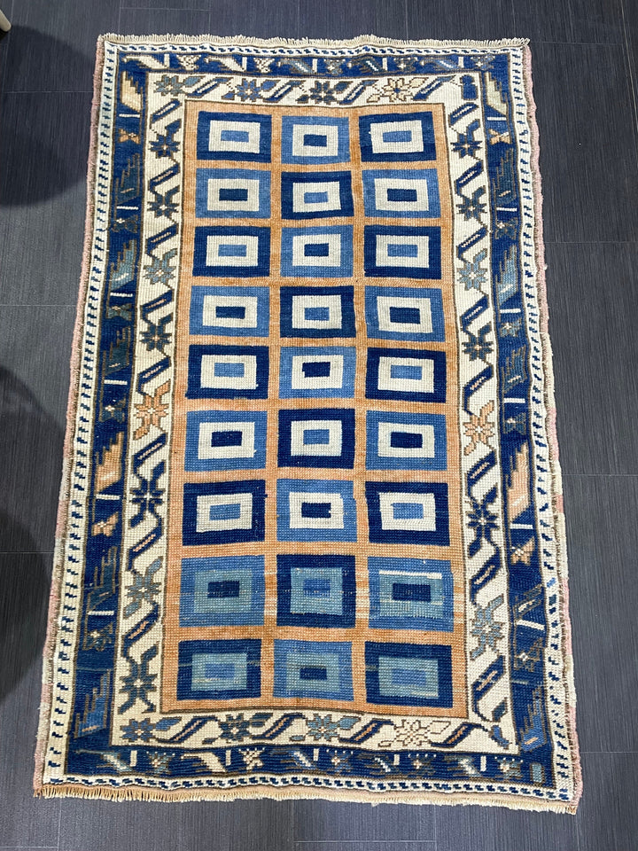 Rust Turkish Runner Rug 3' 3" x 5' 2" Hand-Knotted texture