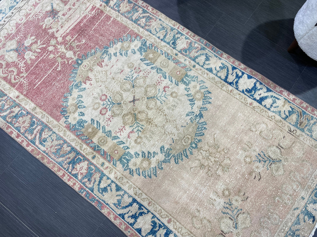 Rust Turkish Runner Rug 3' 3" x 6' 4" Hand-Knotted close-up