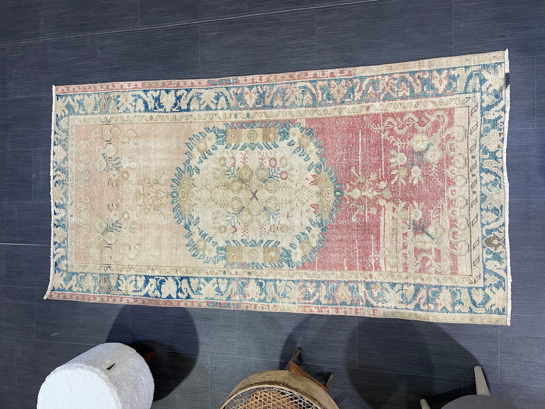 Rust Turkish Runner Rug 3' 3" x 6' 4" Hand-Knotted reverse