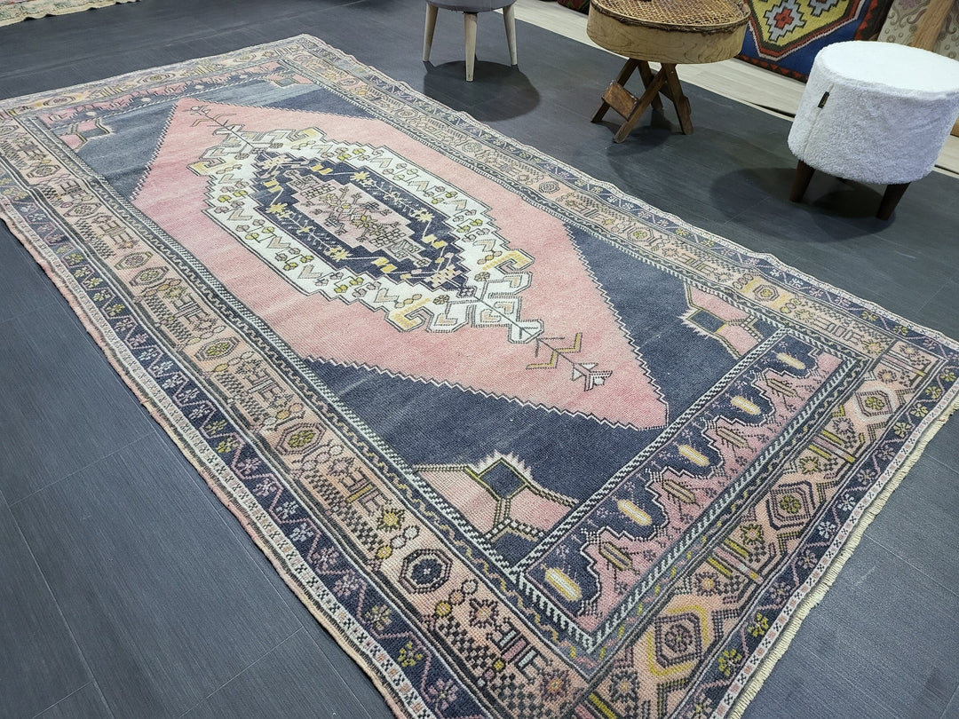 Beige Turkish Runner Rug 4' 4" x 8' 9" Hand-Knotted