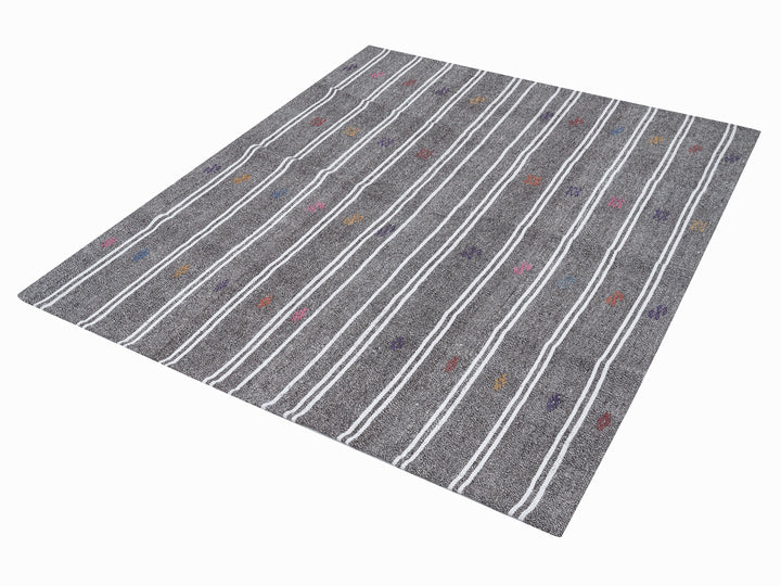 Gray Kilim Rug 5' 8" x 7' | No. VR48809