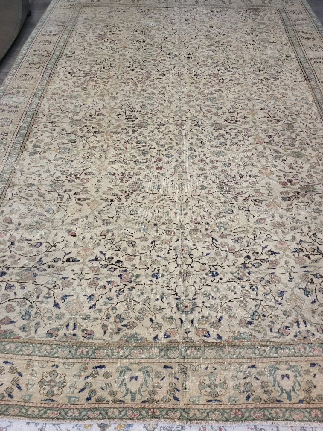 Beige Turkish Oushak Rug 6' 7" x 9' 4" Hand-Knotted view