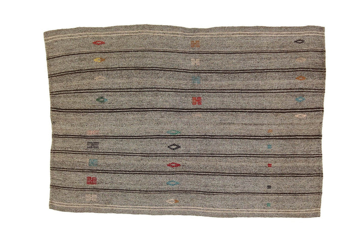 Gray Kilim Rug 6' 3" x 8' 4" | No. VR91247