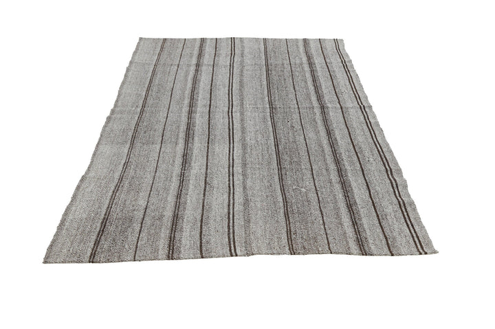 Gray Kilim Rug 4' 11" x 7' 9" | No. VR94815