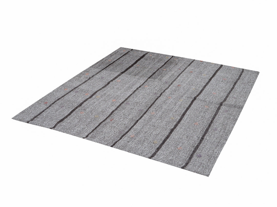 Gray Kilim Rug 6' x 6' 7" | No. VR26903