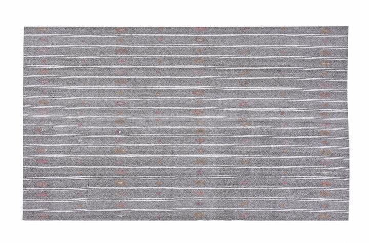 Gray Kilim Rug 6' 7" x 9' 8" | No. VR90180