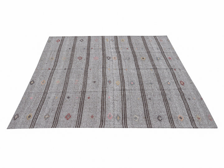 Gray Kilim Rug 6' 4" x 7' 2" | No. VR33773