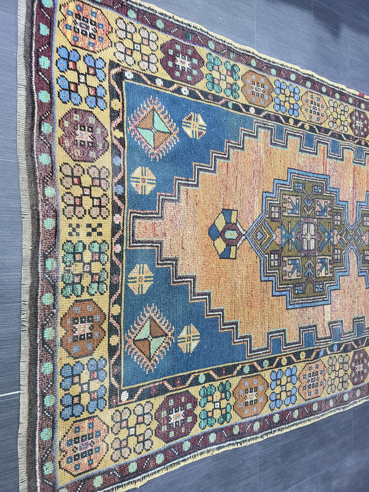 Rust Turkish Runner Rug 4' 2" x 7' 9" Hand-Knotted reverse