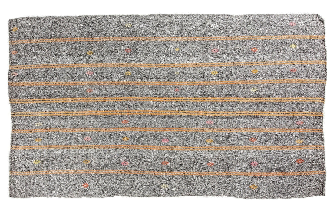 Gray Kilim Rug 5' 7" x 9' 2" | No. VR46693