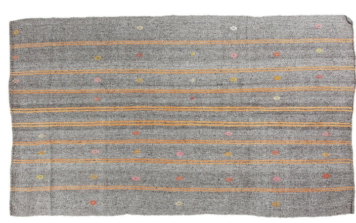 Gray Kilim Rug 5' 7" x 9' 2" | No. VR46693