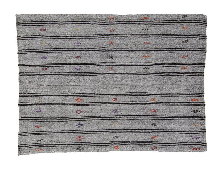 Gray Kilim Rug 5' 7" x 7' 5" | No. VR94578