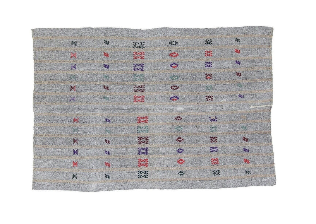 Gray Kilim Rug 5' 7" x 8' 6" | No. VR15060