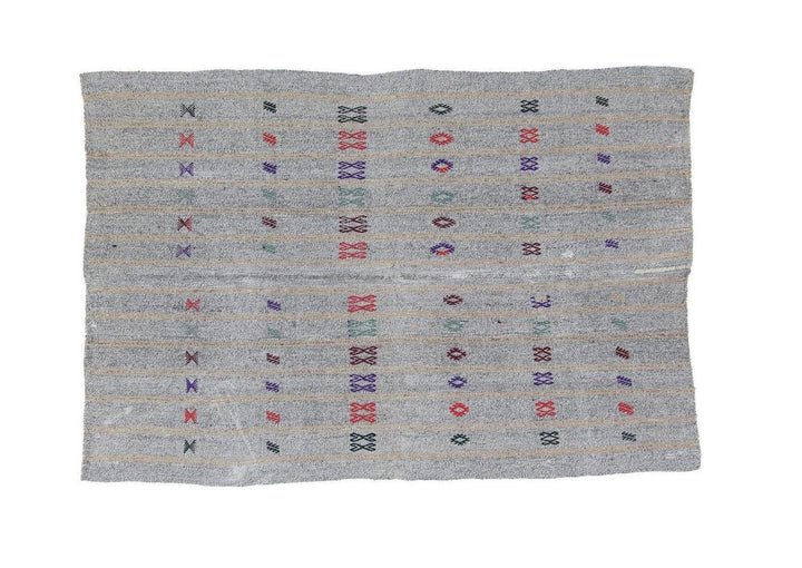 Gray Kilim Rug 5' 7" x 8' 6" | No. VR15060