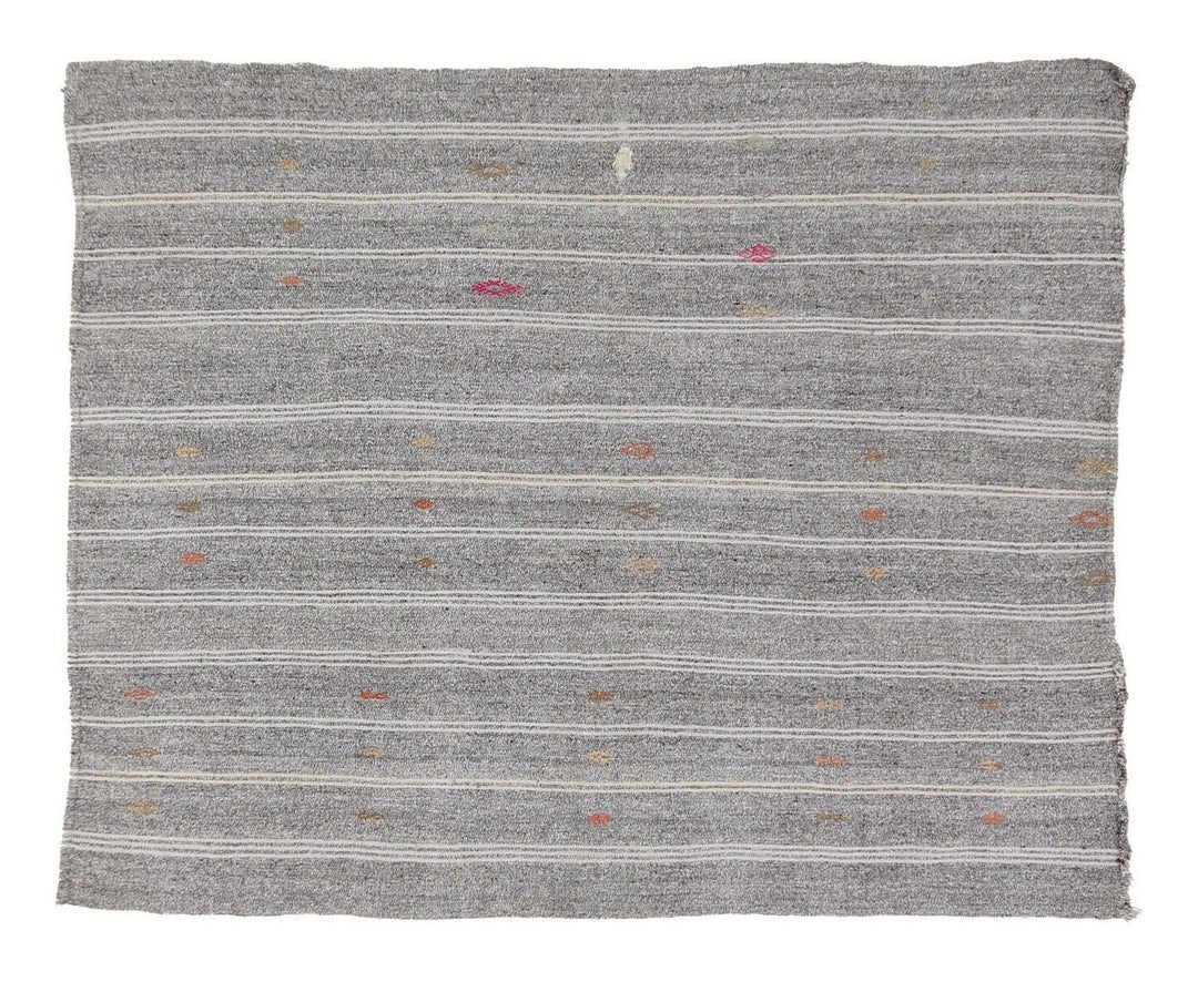 Gray Kilim Rug 7' 1" x 8' 4" | No. VR78175