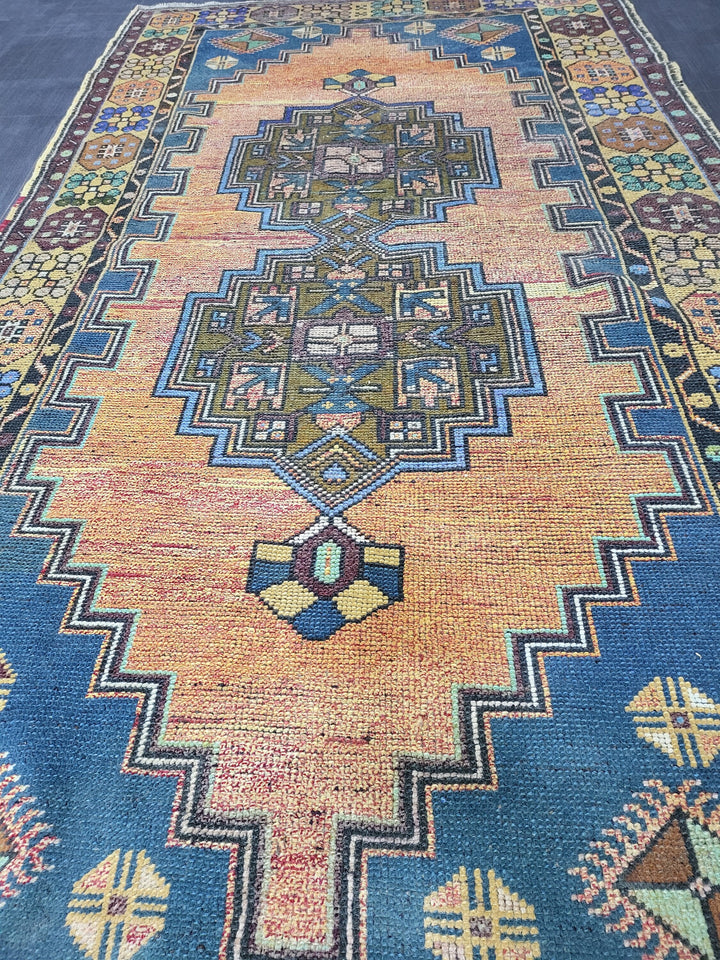 Rust Turkish Runner Rug 4' 2" x 7' 9" Hand-Knotted view