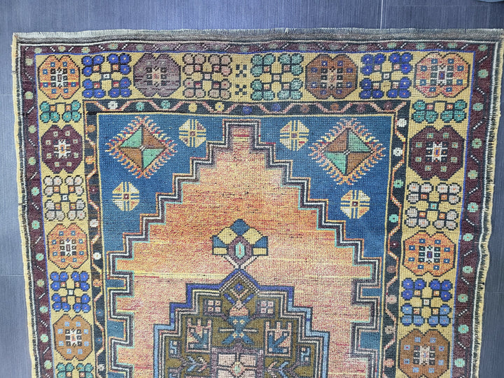 Rust Turkish Runner Rug 4' 2" x 7' 9" Hand-Knotted view 9