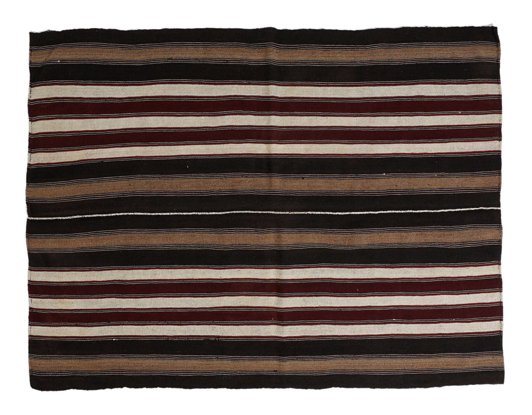 Brown Kilim Rug 5' 6" x 7' 4" | No. VR74372