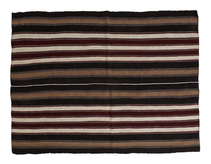 Brown Kilim Rug 5' 6" x 7' 4" | No. VR74372