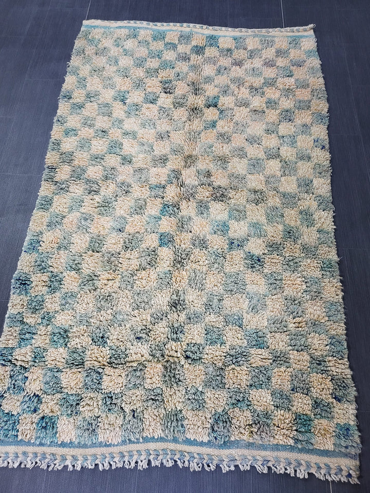Tan Turkish Vintage Rug 3' 8" x 5' 10" Hand-Knotted view 9