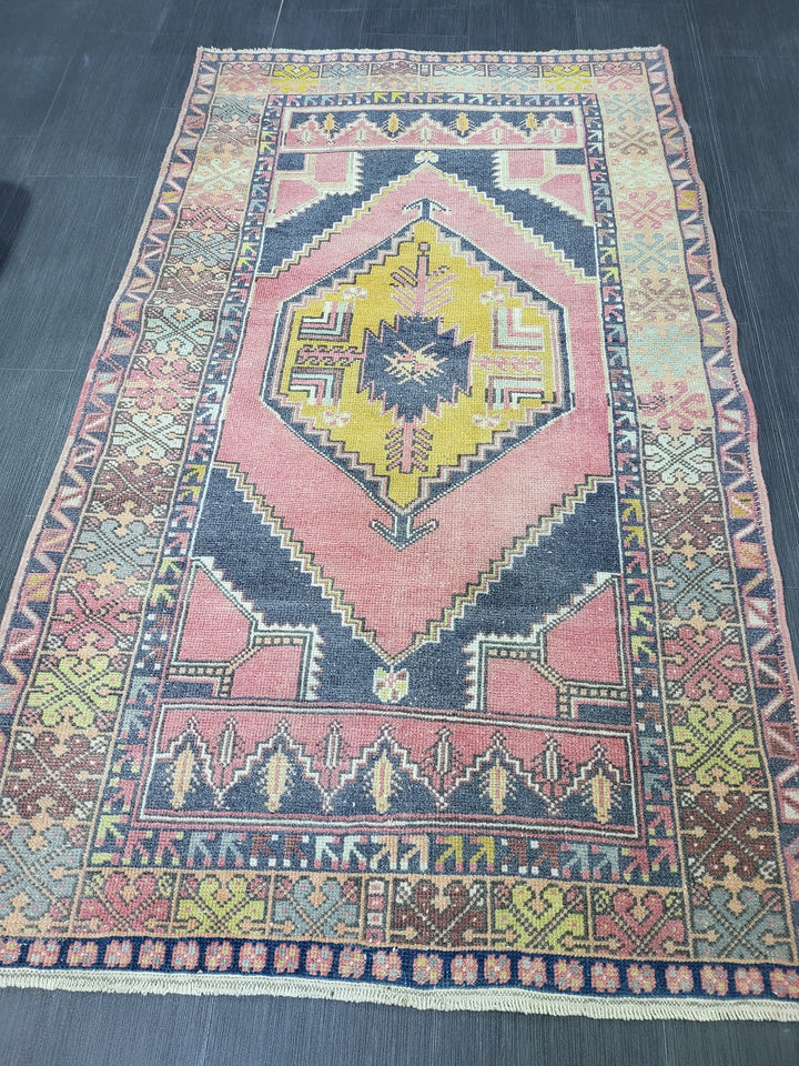 Rust Turkish Oushak Rug 3' 6" x 5' 11" Hand-Knotted reverse
